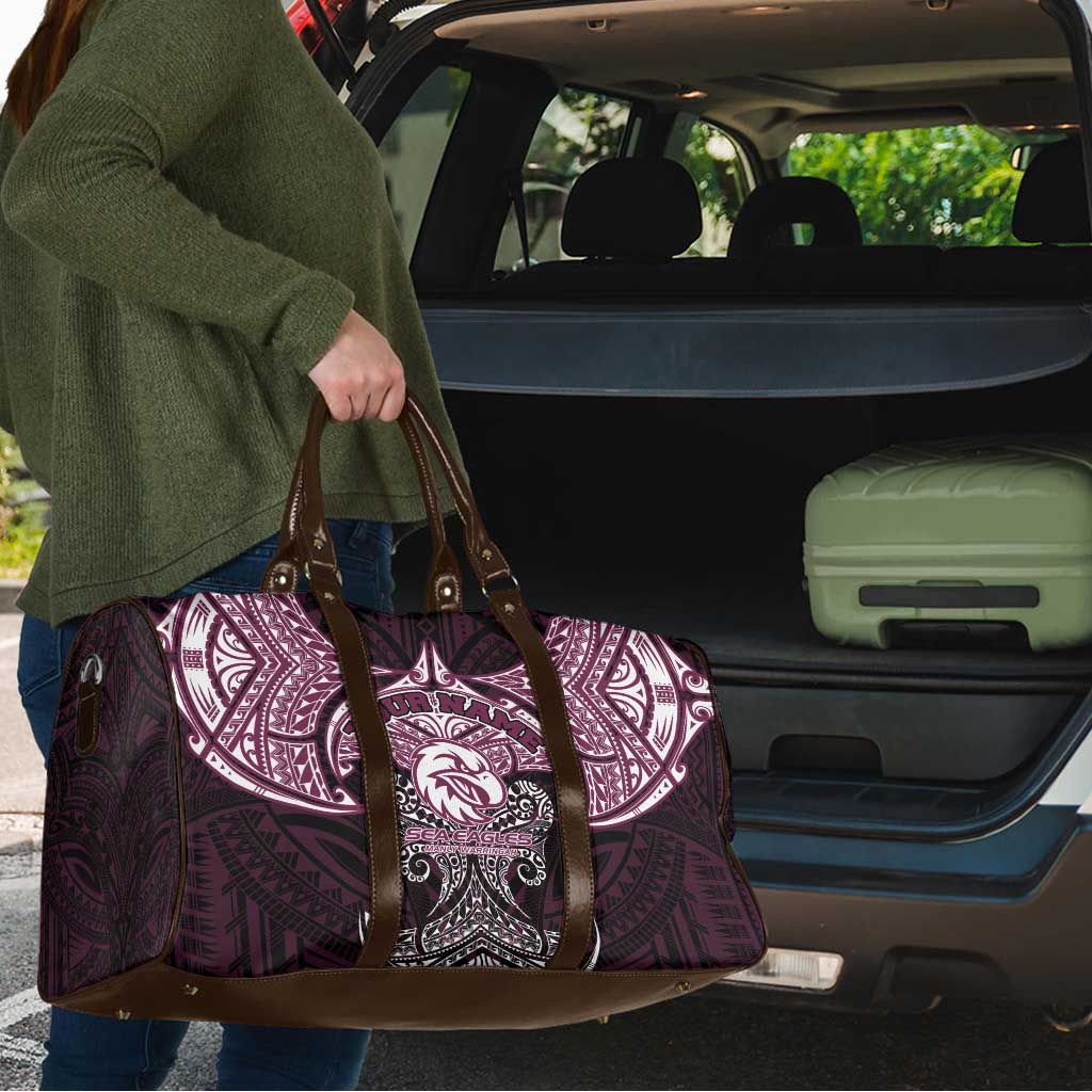 Personalized Manly Warringah Sea Eagles Travel Bag Polynesian Tribal Pattern Style