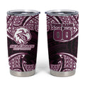 Personalized Manly Warringah Sea Eagles Tumbler Cup Polynesian Tribal Pattern Style
