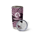 Personalized Manly Warringah Sea Eagles Tumbler Cup Polynesian Tribal Pattern Style