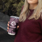 Personalized Manly Warringah Sea Eagles Tumbler Cup Polynesian Tribal Pattern Style