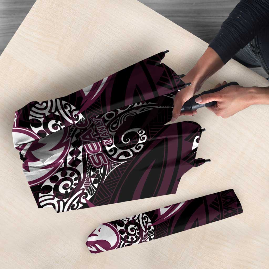 Personalized Manly Warringah Sea Eagles Umbrella Polynesian Tribal Pattern Style