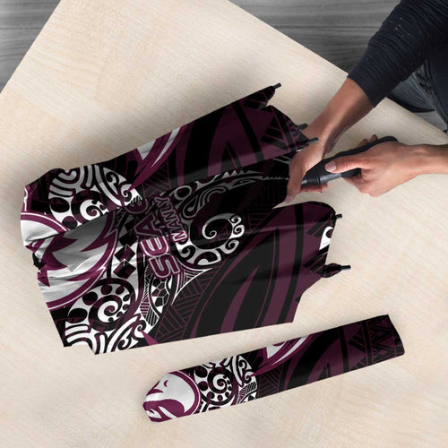 Personalized Manly Warringah Sea Eagles Umbrella Polynesian Tribal Pattern Style