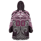 Personalized Manly Warringah Sea Eagles Wearable Blanket Hoodie Polynesian Tribal Pattern Style