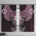 Personalized Manly Warringah Sea Eagles Window Curtain Polynesian Tribal Pattern Style