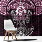 Personalized Manly Warringah Sea Eagles Window Curtain Polynesian Tribal Pattern Style