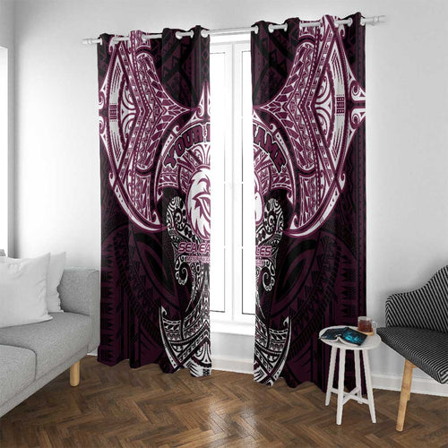 Personalized Manly Warringah Sea Eagles Window Curtain Polynesian Tribal Pattern Style