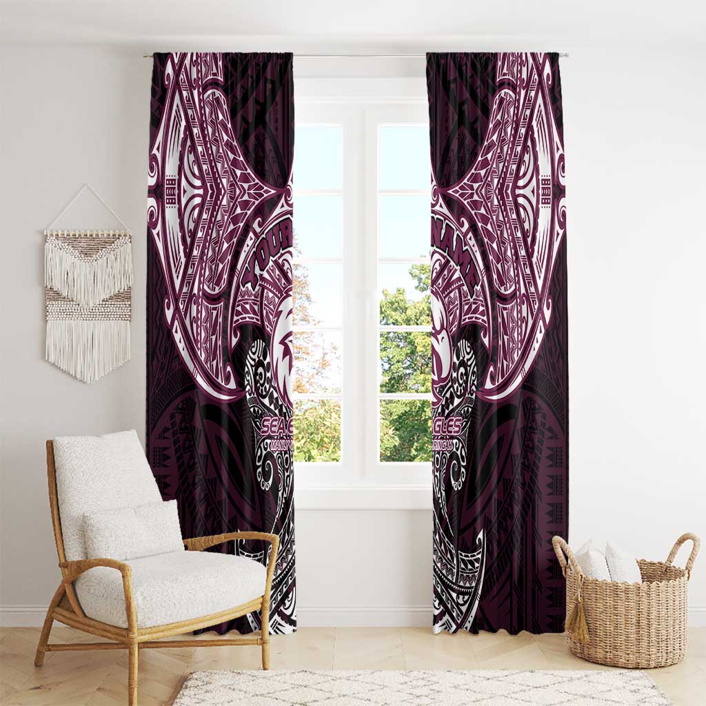 Personalized Manly Warringah Sea Eagles Window Curtain Polynesian Tribal Pattern Style