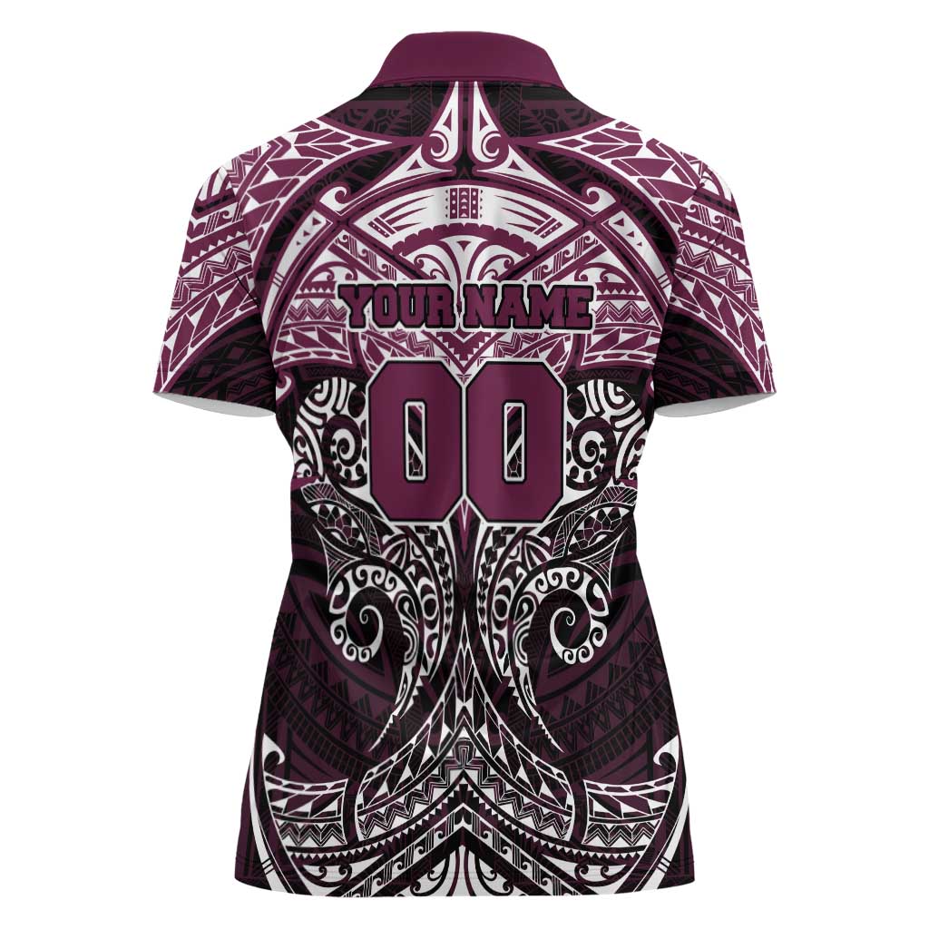 Personalized Manly Warringah Sea Eagles Women Polo Shirt Polynesian Tribal Pattern Style