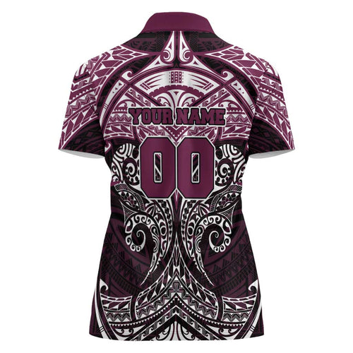 Personalized Manly Warringah Sea Eagles Women Polo Shirt Polynesian Tribal Pattern Style