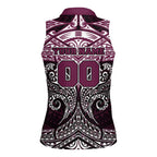 Personalized Manly Warringah Sea Eagles Women Sleeveless Polo Shirt Polynesian Tribal Pattern Style