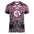 Personalized Manly Warringah Sea Eagles Women V-Neck T-Shirt Polynesian Tribal Pattern Style