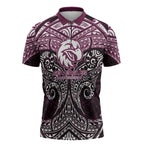 Personalized Manly Warringah Sea Eagles Zipper Polo Shirt Polynesian Tribal Pattern Style