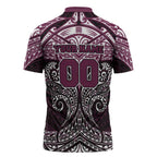 Personalized Manly Warringah Sea Eagles Zipper Polo Shirt Polynesian Tribal Pattern Style