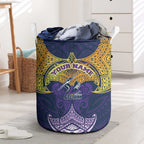 Personalized Melbourne Storm Laundry Basket Polynesian Tribal Pattern Style