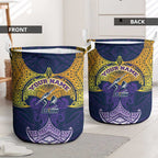 Personalized Melbourne Storm Laundry Basket Polynesian Tribal Pattern Style