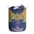 Personalized Melbourne Storm Laundry Basket Polynesian Tribal Pattern Style