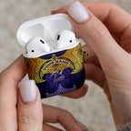 Personalized Melbourne Storm AirPods Case Polynesian Tribal Pattern Style