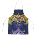 Personalized Melbourne Storm Apron Polynesian Tribal Pattern Style