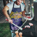 Personalized Melbourne Storm Apron Polynesian Tribal Pattern Style