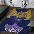 Personalized Melbourne Storm Area Rug Polynesian Tribal Pattern Style