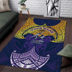 Personalized Melbourne Storm Area Rug Polynesian Tribal Pattern Style