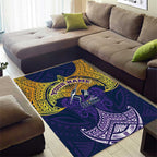 Personalized Melbourne Storm Area Rug Polynesian Tribal Pattern Style