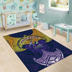 Personalized Melbourne Storm Area Rug Polynesian Tribal Pattern Style