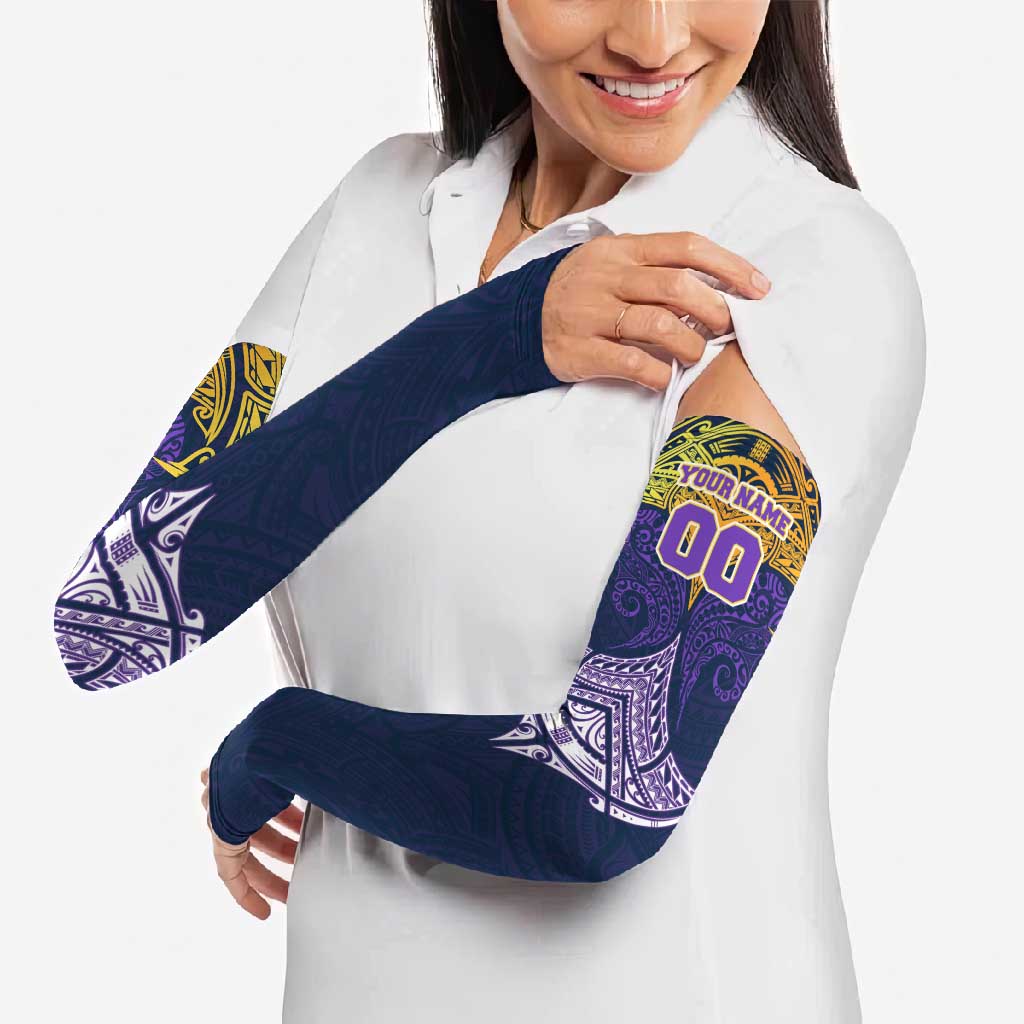 Personalized Melbourne Storm Arm Sleeves Polynesian Tribal Pattern Style