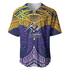 Personalized Melbourne Storm Baseball Jersey Polynesian Tribal Pattern Style
