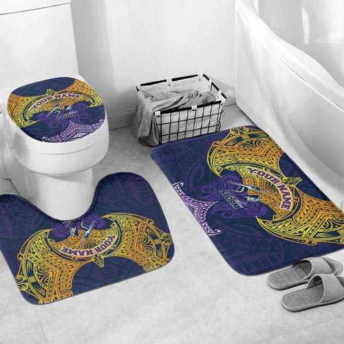 Personalized Melbourne Storm Bathroom Set Polynesian Tribal Pattern Style