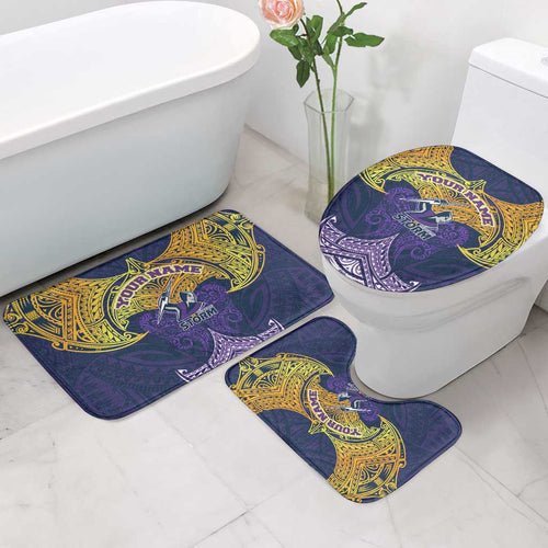 Personalized Melbourne Storm Bathroom Set Polynesian Tribal Pattern Style