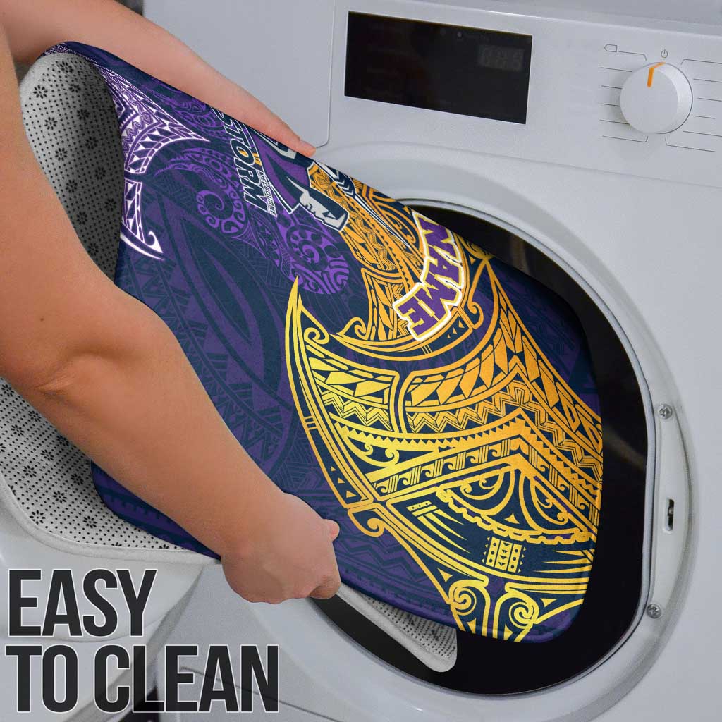 Personalized Melbourne Storm Bathroom Set Polynesian Tribal Pattern Style