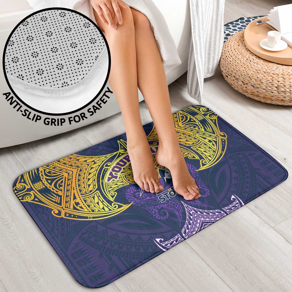 Personalized Melbourne Storm Bathroom Set Polynesian Tribal Pattern Style