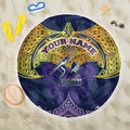 Personalized Melbourne Storm Beach Blanket Polynesian Tribal Pattern Style