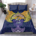 Personalized Melbourne Storm Bedding Set Polynesian Tribal Pattern Style