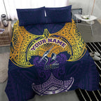 Personalized Melbourne Storm Bedding Set Polynesian Tribal Pattern Style