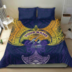 Personalized Melbourne Storm Bedding Set Polynesian Tribal Pattern Style