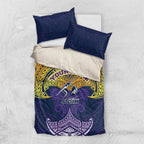 Personalized Melbourne Storm Bedding Set Polynesian Tribal Pattern Style