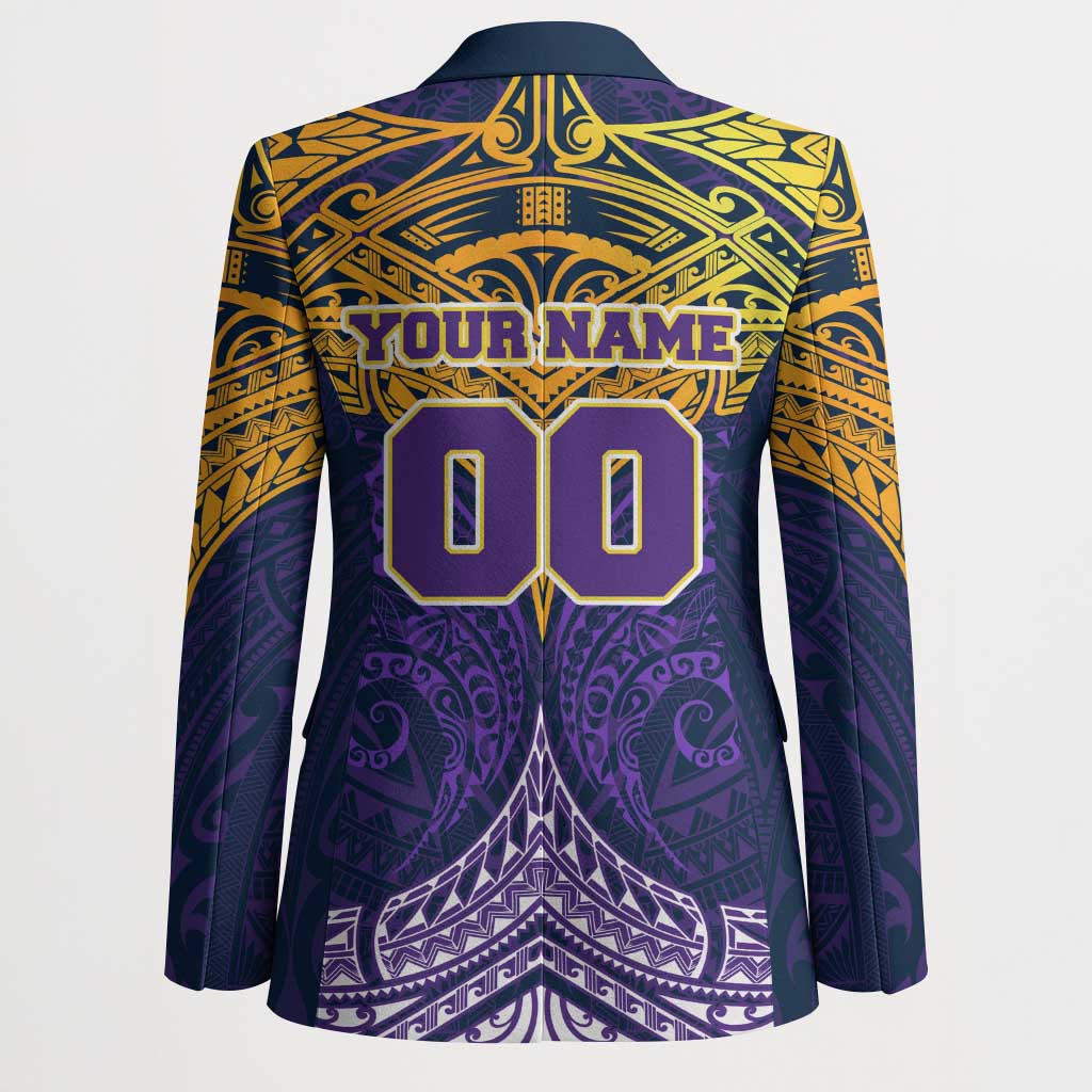 Personalized Melbourne Storm Blazer Polynesian Tribal Pattern Style