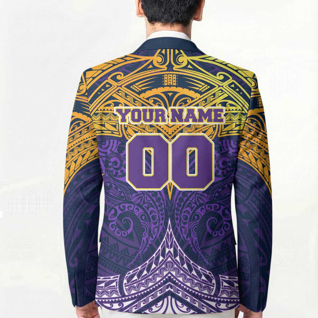 Personalized Melbourne Storm Blazer Polynesian Tribal Pattern Style