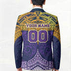 Personalized Melbourne Storm Blazer Polynesian Tribal Pattern Style