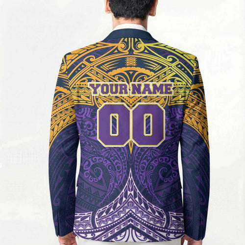 Personalized Melbourne Storm Blazer Polynesian Tribal Pattern Style