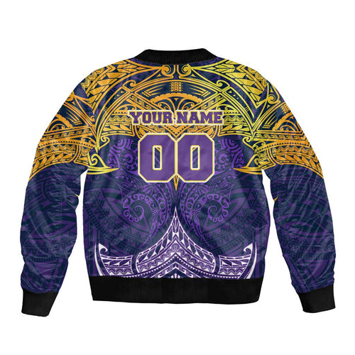 Personalized Melbourne Storm Bomber Jacket Polynesian Tribal Pattern Style