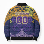 Personalized Melbourne Storm Bomber Puffer Jacket Polynesian Tribal Pattern Style