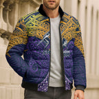 Personalized Melbourne Storm Bomber Puffer Jacket Polynesian Tribal Pattern Style