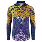 Personalized Melbourne Storm Button Sweatshirt Polynesian Tribal Pattern Style