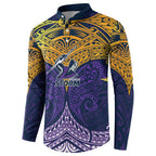 Personalized Melbourne Storm Button Sweatshirt Polynesian Tribal Pattern Style
