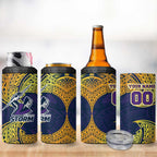 Personalized Melbourne Storm 4 in 1 Can Cooler Tumbler Polynesian Tribal Pattern Style