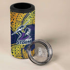 Personalized Melbourne Storm 4 in 1 Can Cooler Tumbler Polynesian Tribal Pattern Style