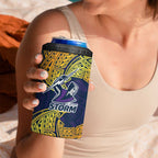 Personalized Melbourne Storm 4 in 1 Can Cooler Tumbler Polynesian Tribal Pattern Style